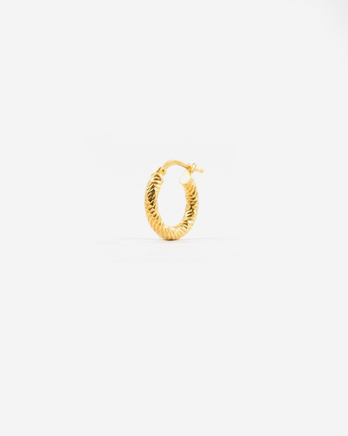 BOUCLE D’OREILLE UNIQUE DIAMOND HOOP PETITE / OR JAUNE BRILLANT