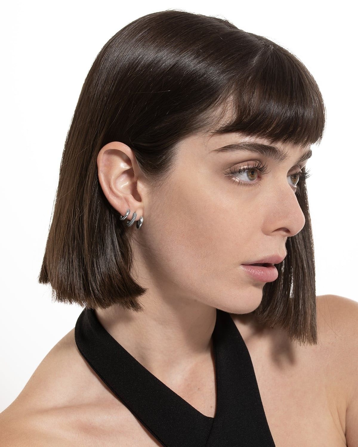BOUCLE D'OREILLES UNIQUE TRIPLE À PICOTS
