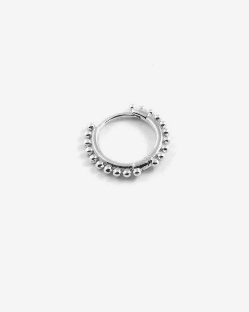 BOUCLE D’OREILLE UNIQUE PIERCING ETHNIQUE MOYEN / RHODIUM