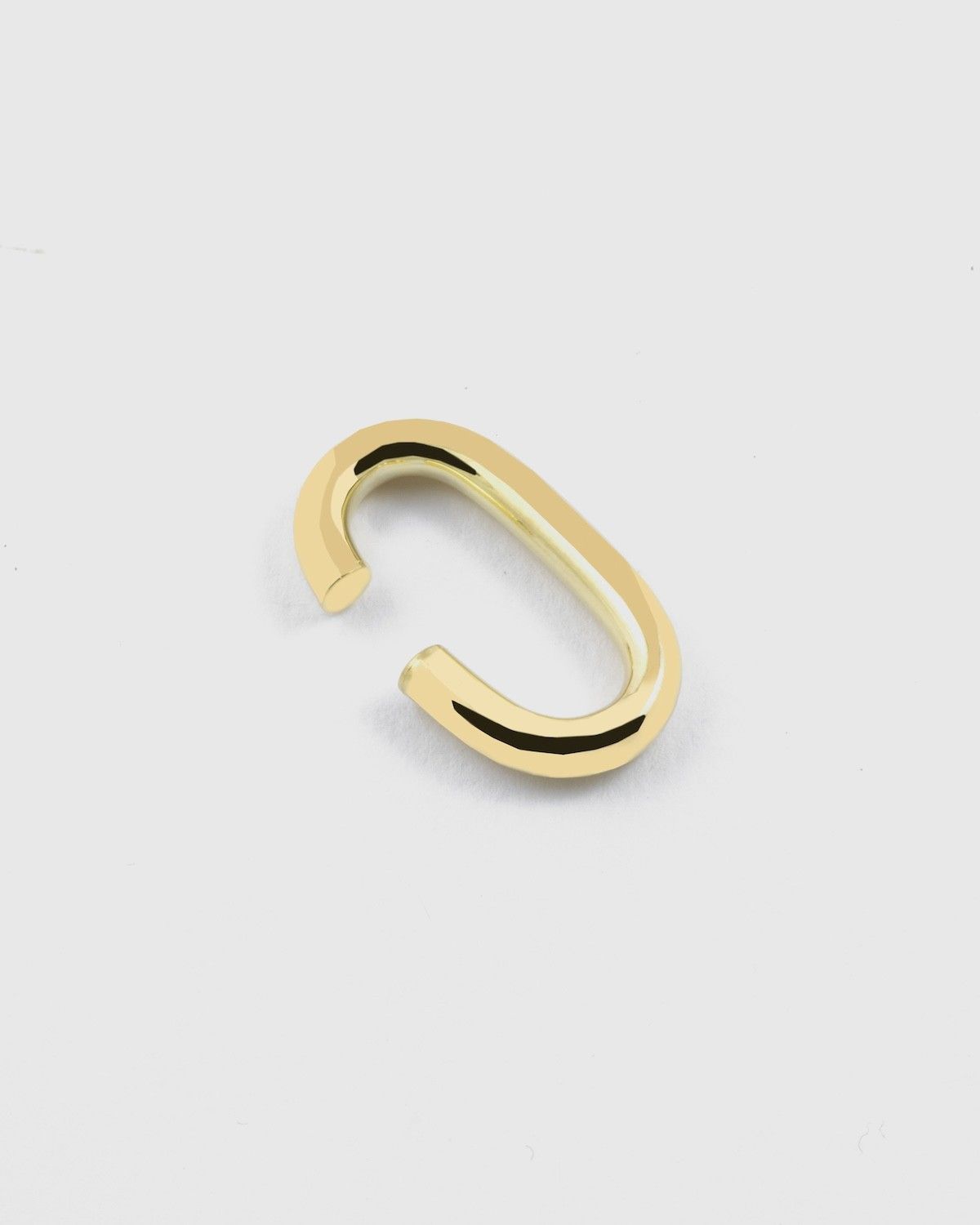 EAR CUFF OVALE PLAQUÉ OR JAUNE