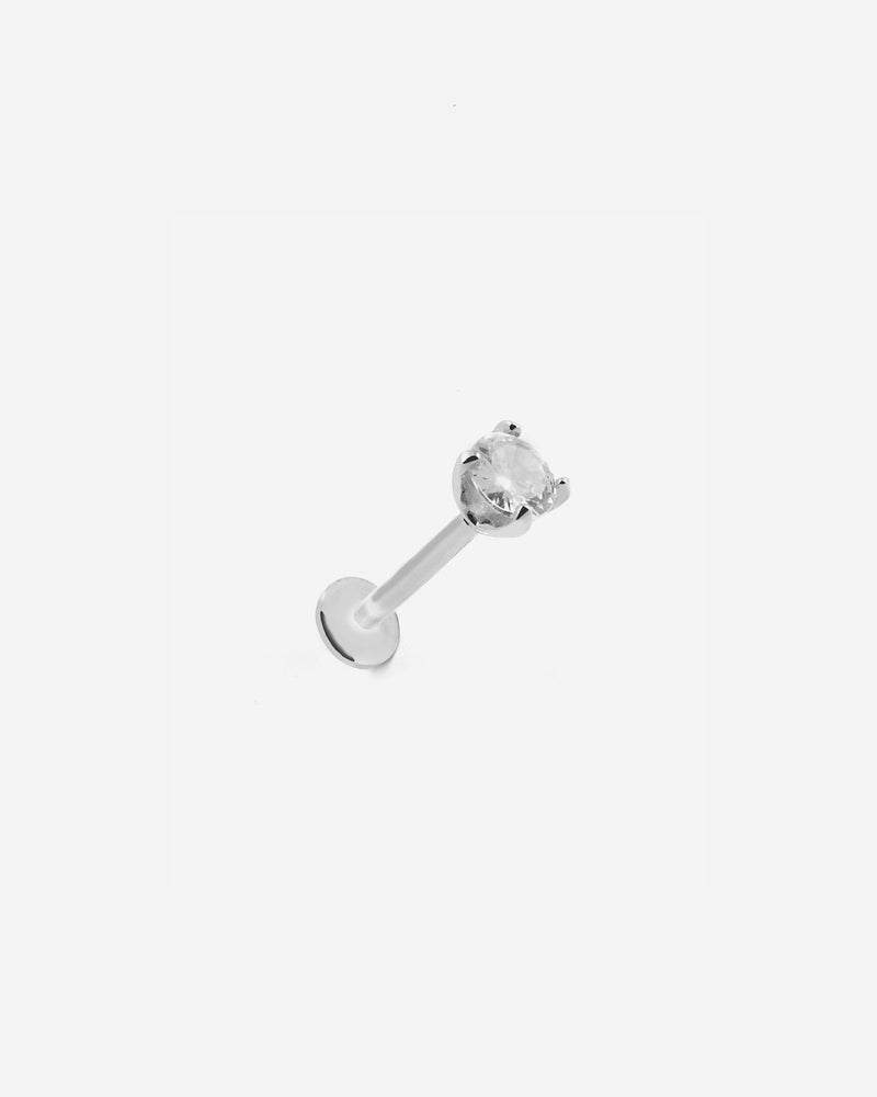 BOUCLE D'OREILLE LOBE PIERCING SILVER SPOT EN ARGENT AVEC BRILLANT