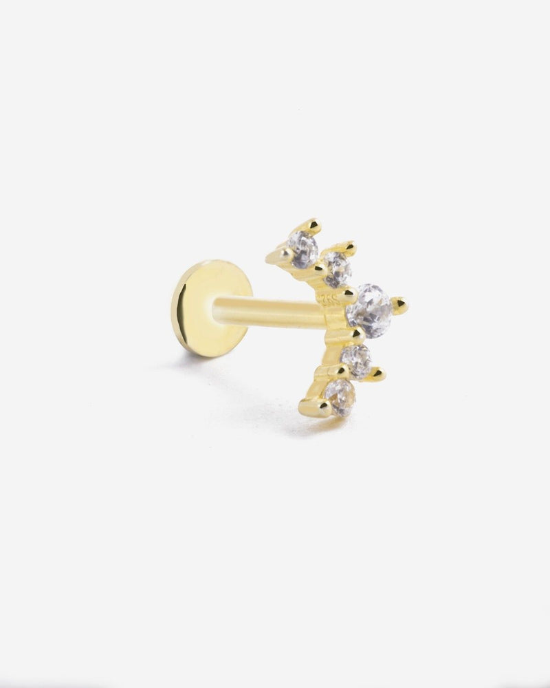 ORECCHINO PIERCING GOLDEN QUOTE PLACCATO ORO CON BRILLANTI