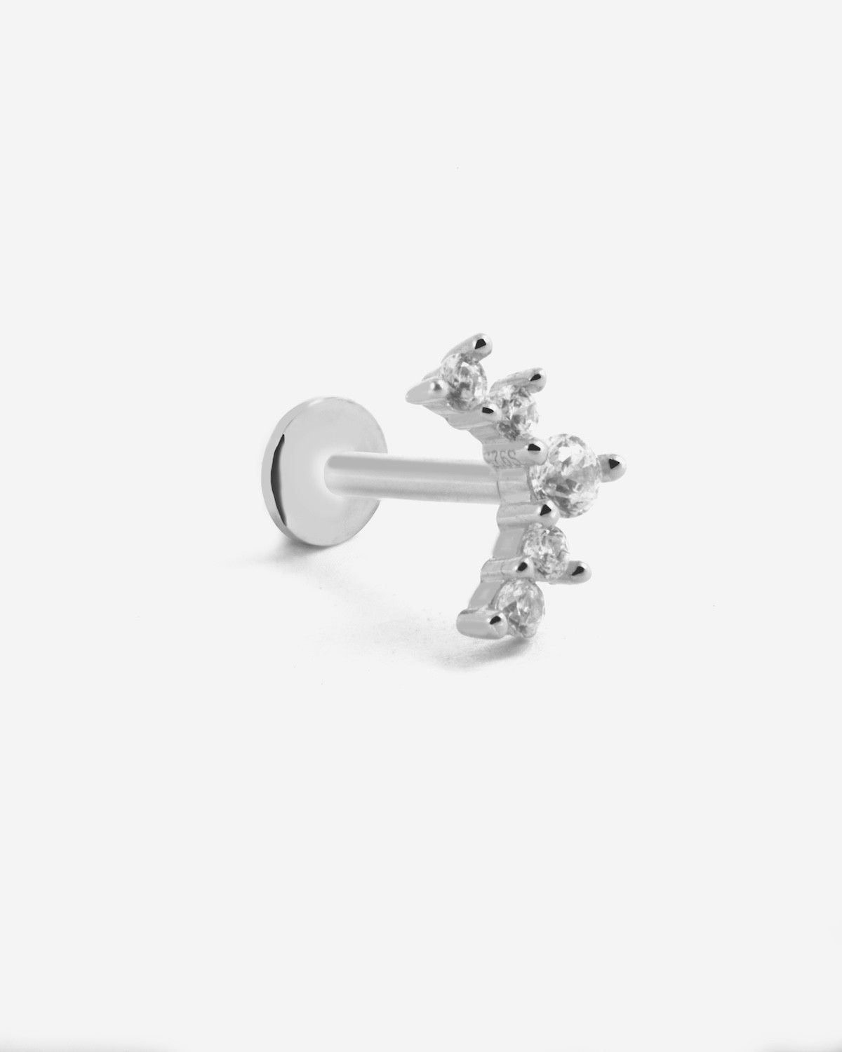 BOUCLE D'OREILLE PIERCING SILVER QUOTE EN ARGENT AVEC BRILLANTS