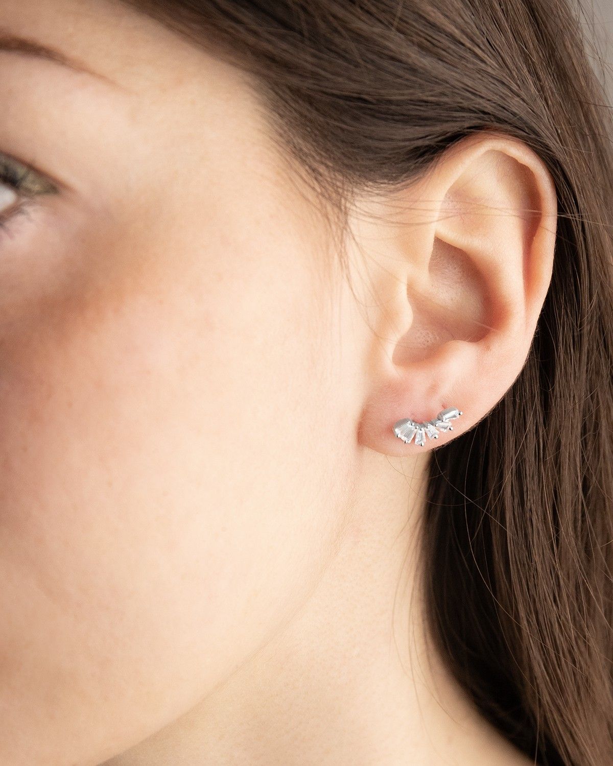 BOUCLE D'OREILLE PIERCING SILVER BLOOM EN ARGENT AVEC PIERRES