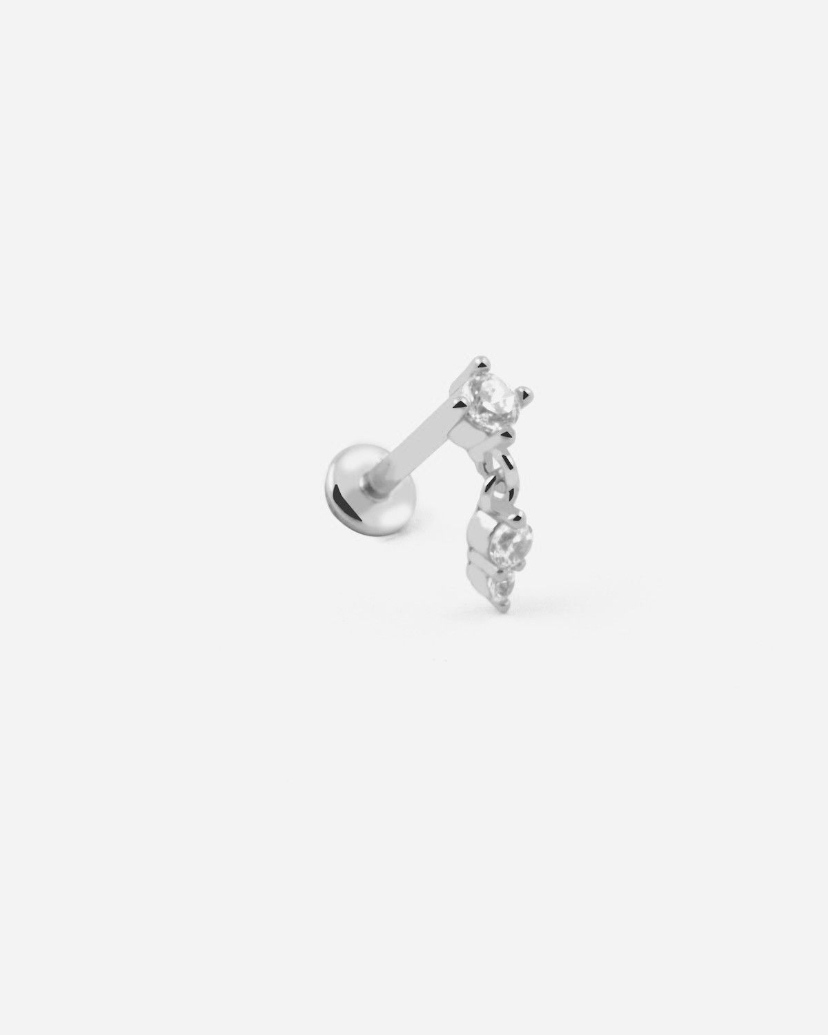 PENDIENTE PIERCING SILVER ADDENDUM DE PLATA CON PIEDRAS