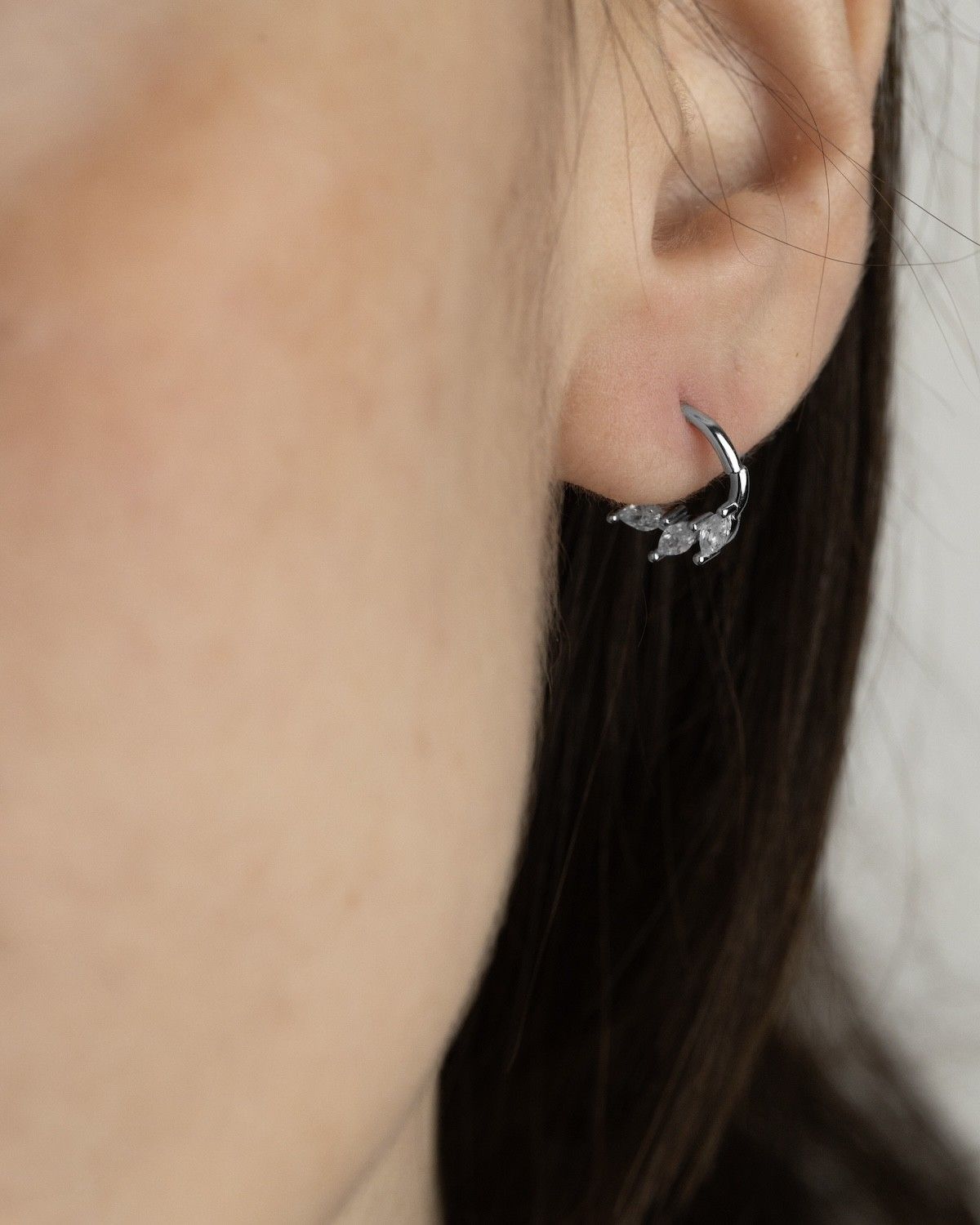 ORECCHINO CERCHIO SILVER FAN SEPTUM IN ARGENTO CON PIETRE