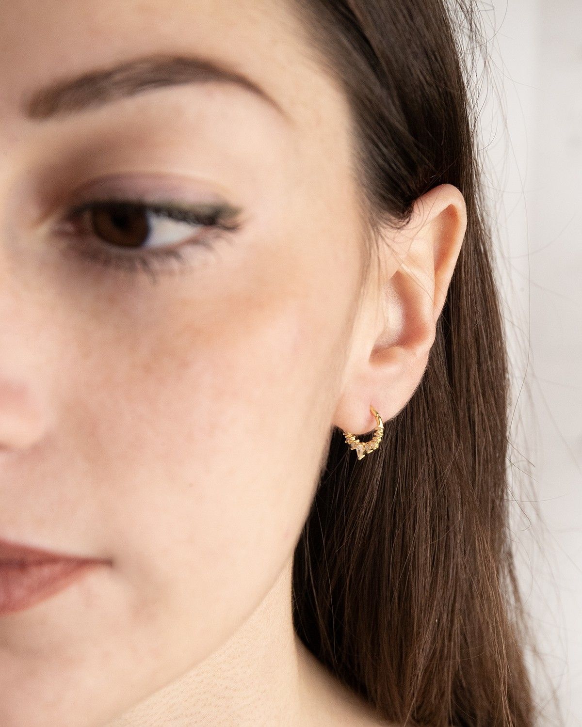 BOUCLE D'OREILLE CERCLE GOLDEN CONSTELLATIONS SEPTUM PLAQUÉE OR AVEC PIERRES