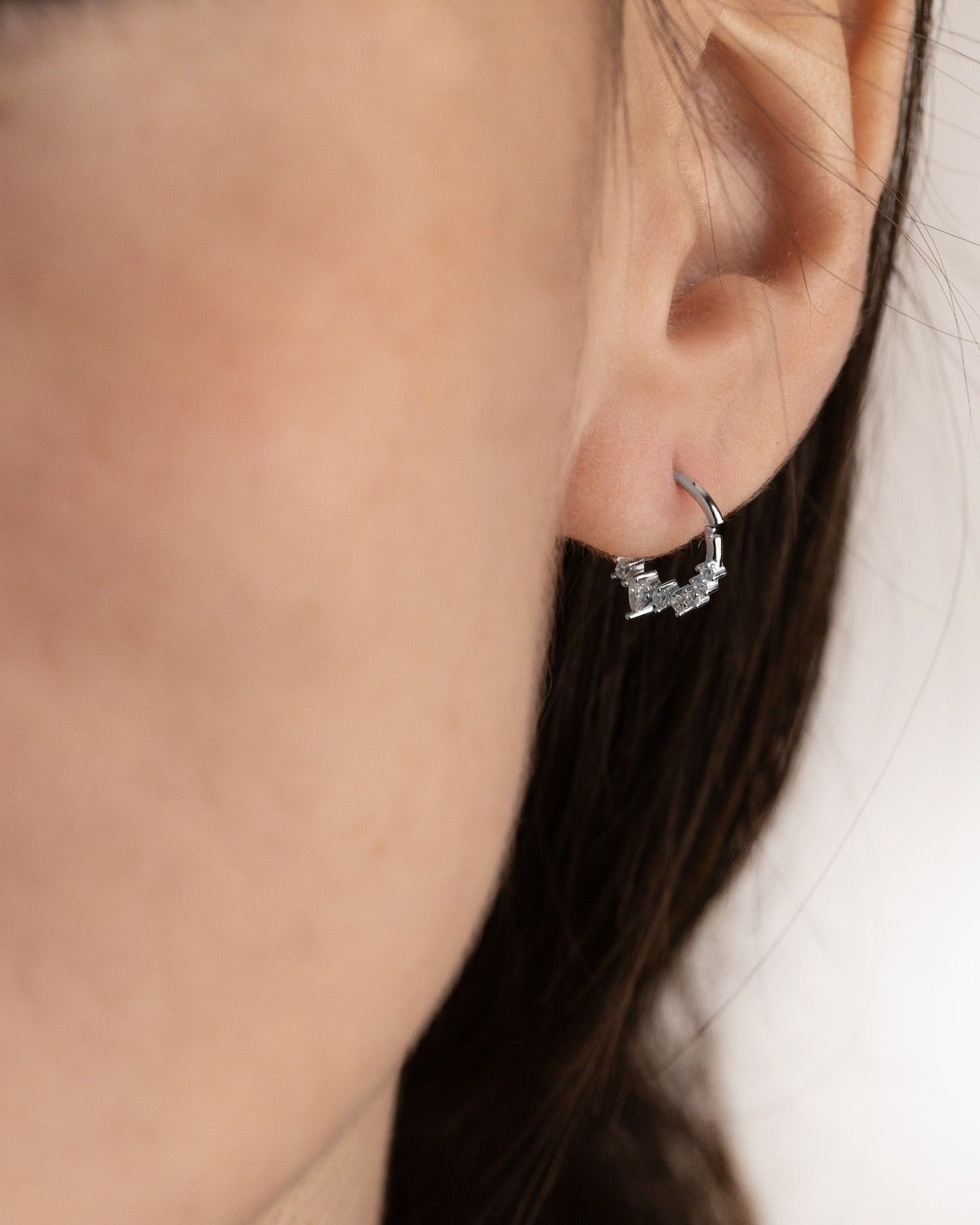BOUCLE D'OREILLE CERCLE SILVER CONSTELLATIONS SEPTUM EN ARGENT AVEC PIERRES