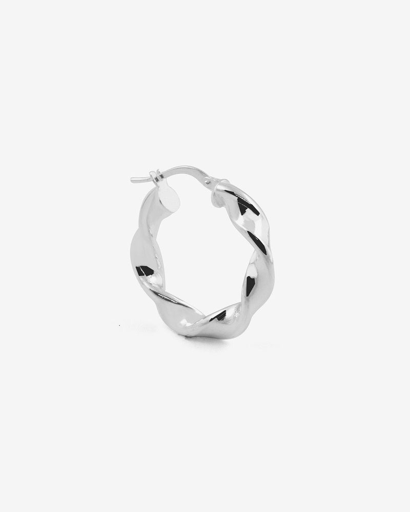 BOUCLE D'OREILLE CERCLE PETITE TORSADÉE 4,5 MM DIAM 18 MM