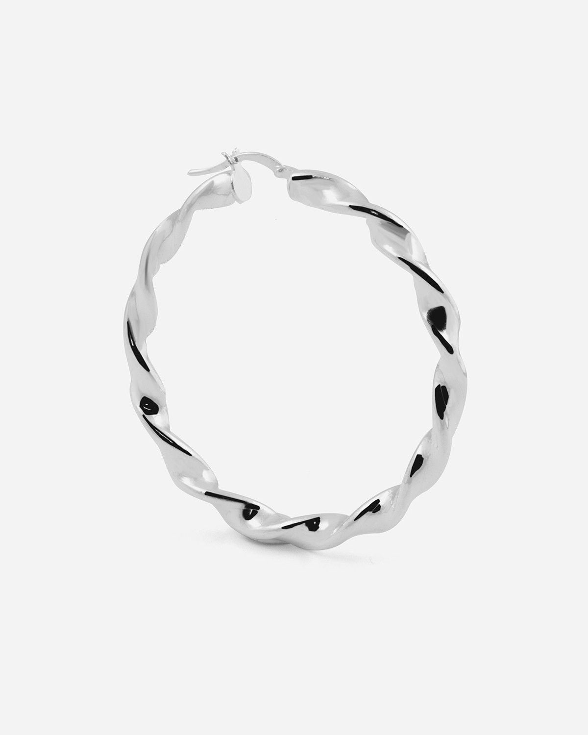 BOUCLE D'OREILLE CERCLE GRANDE TORSADÉE 4,5 MM DIAM 41 MM