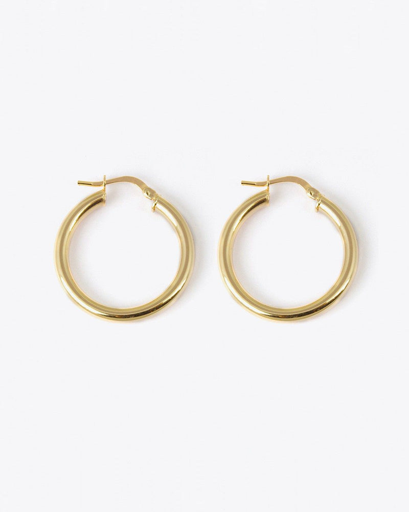 BOUCLES D’OREILLES PAIRE CERCLE A FERMETURE À DÉCLIC CHAÎNE RONDE 3 OR JAUNE