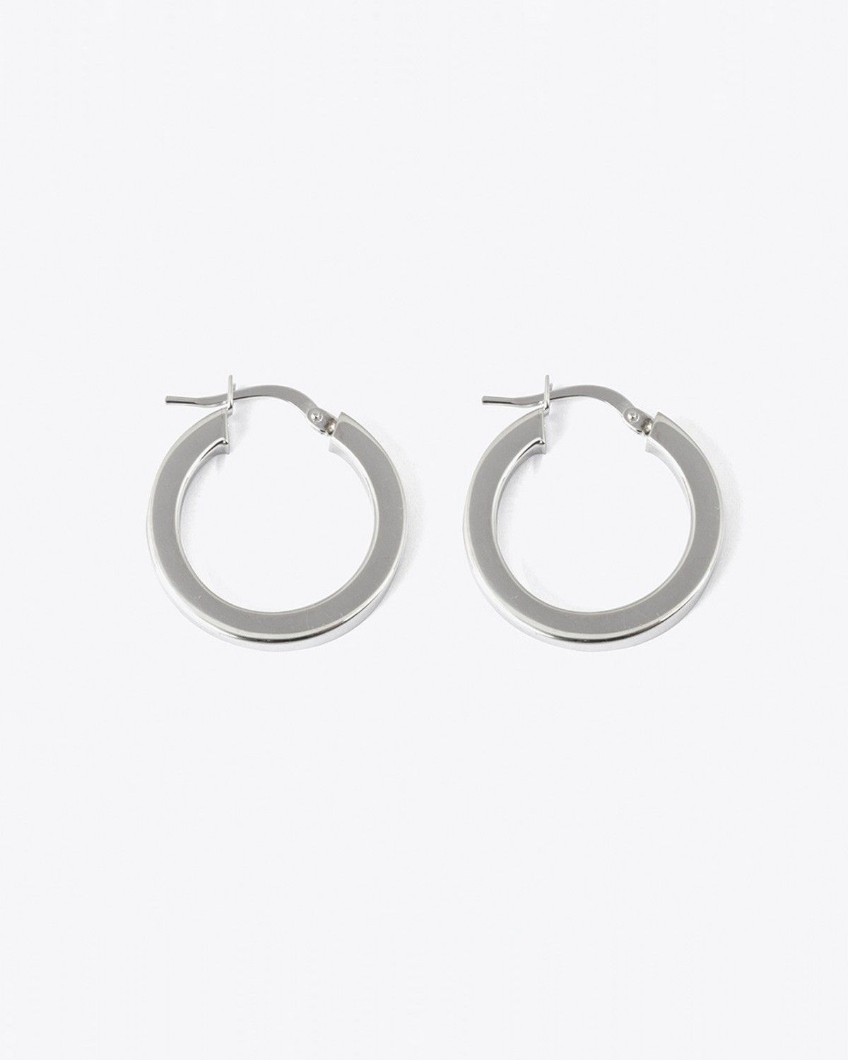 BOUCLES D’OREILLES PAIRE CERCLE A FERMETURE À DÉCLIC CHAÎNE CARRÉE 3 ARGENT