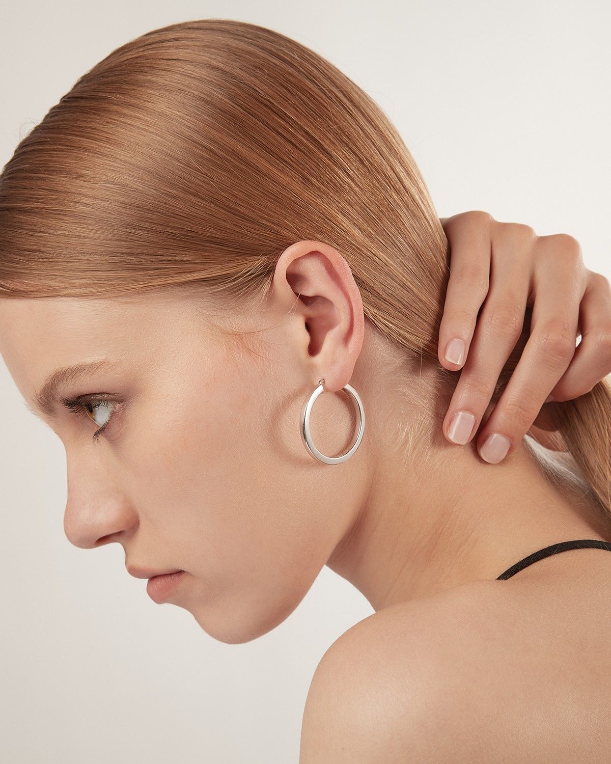 BOUCLES D’OREILLES PAIRE CERCLE A FERMETURE À DÉCLIC CHAÎNE CARRÉE 3 ARGENT