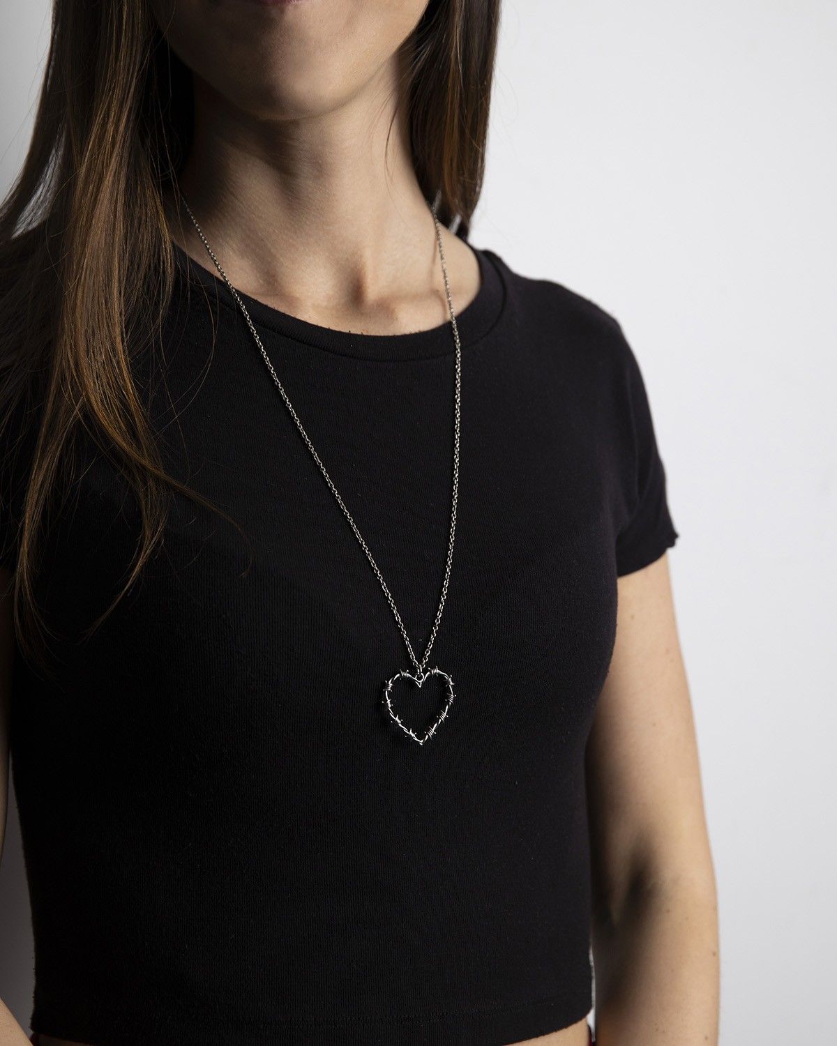 BARBED WIRE HEART PENDANT