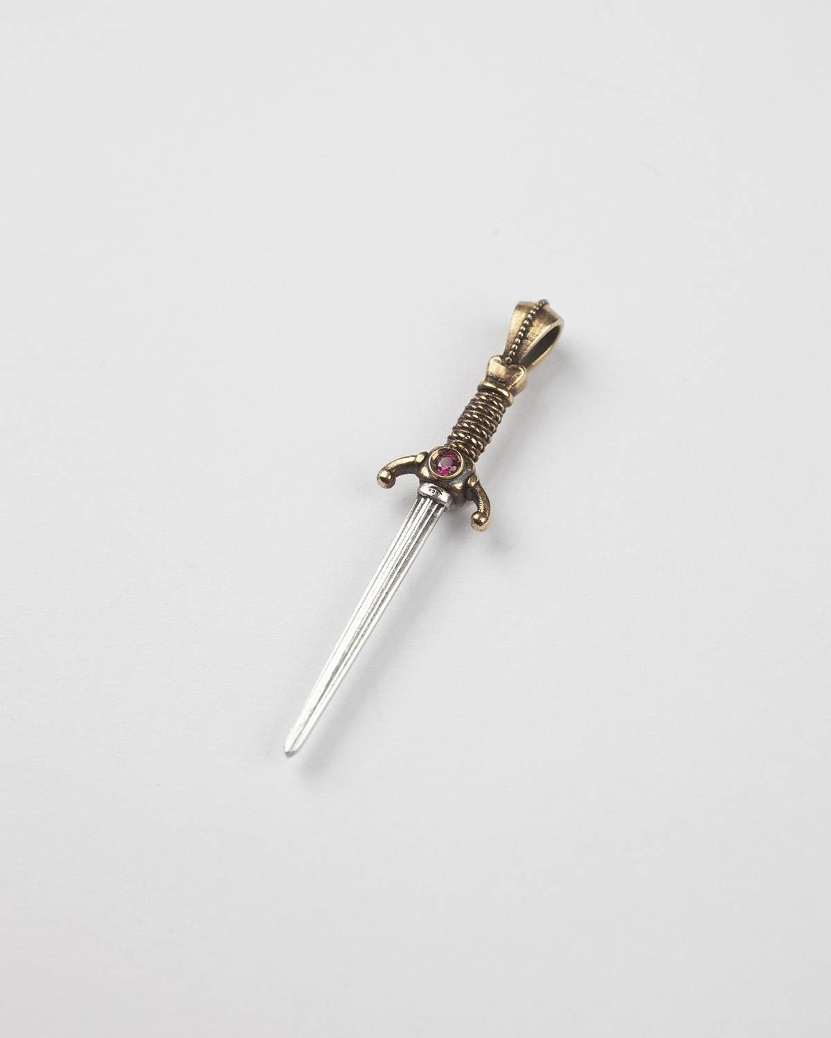 SILVER CUBIC ZIRCONIA DAGGER PENDANT