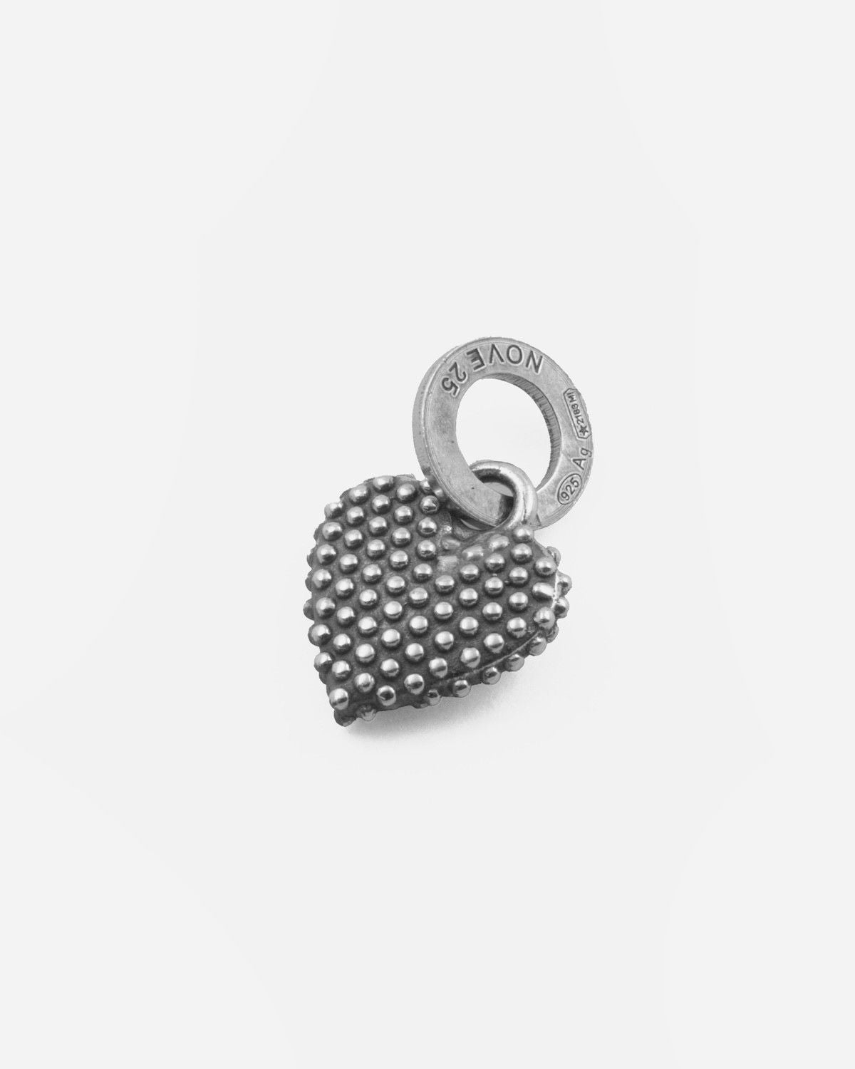 MINI CHARM PENDANT CŒUR À PICOTS EN ARGENT