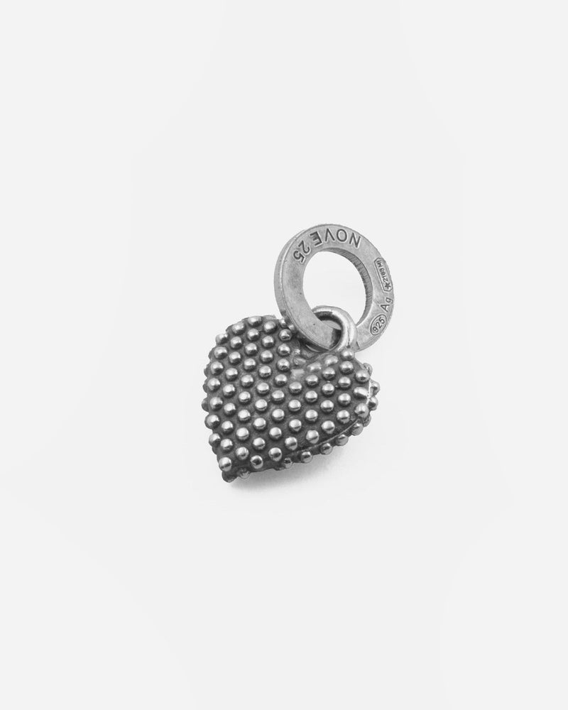 CIONDOLO MINI CHARM CUORE PUNTINATO IN ARGENTO