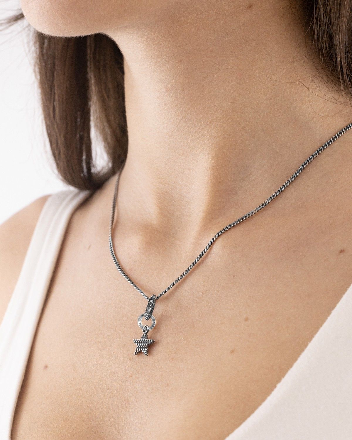 MINI CHARM PENDANT ÉTOILE À PICOTS EN ARGENT