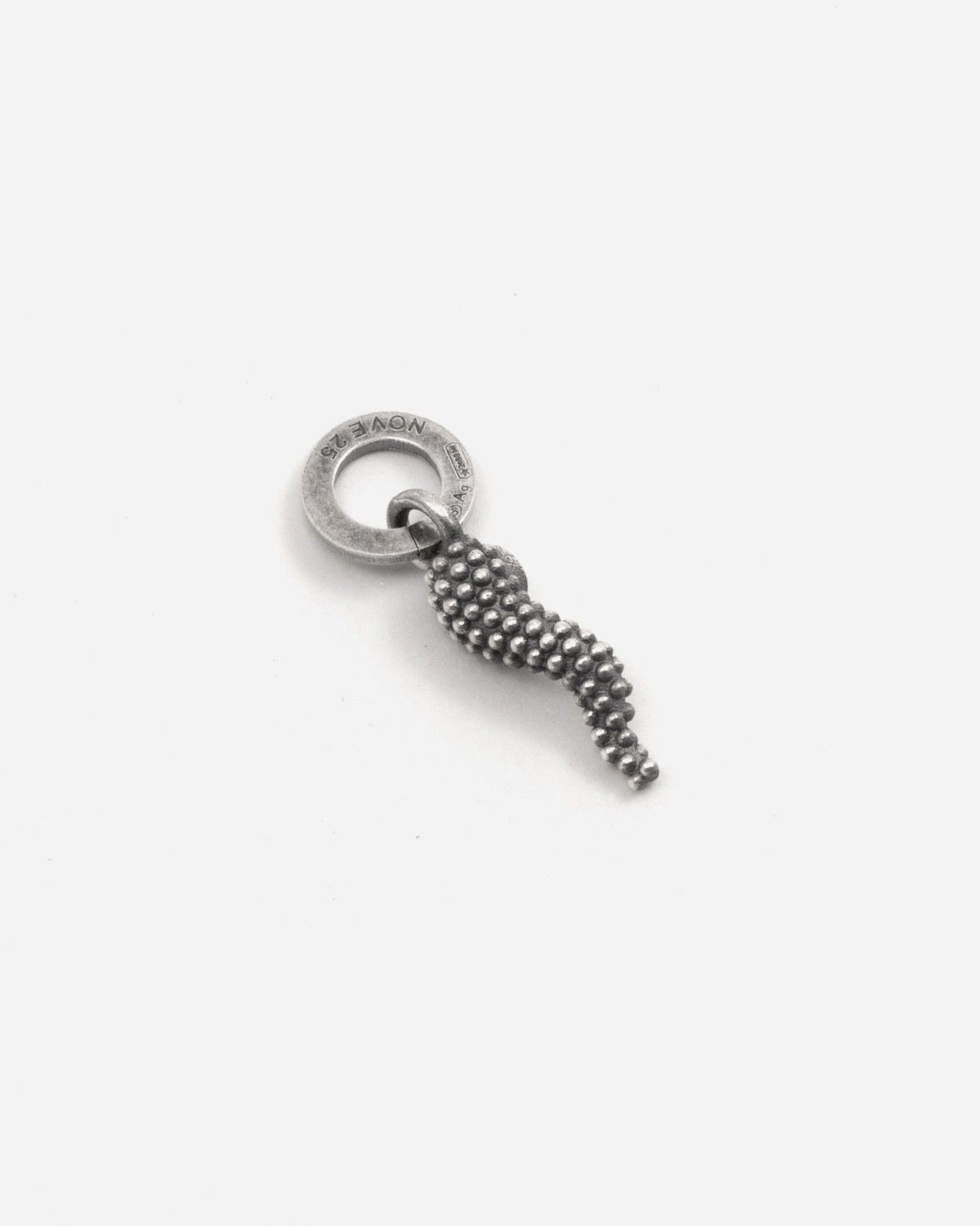 MINI CHARM PENDANT CORNE PORTE-BONHEUR À PICOTS EN ARGENT