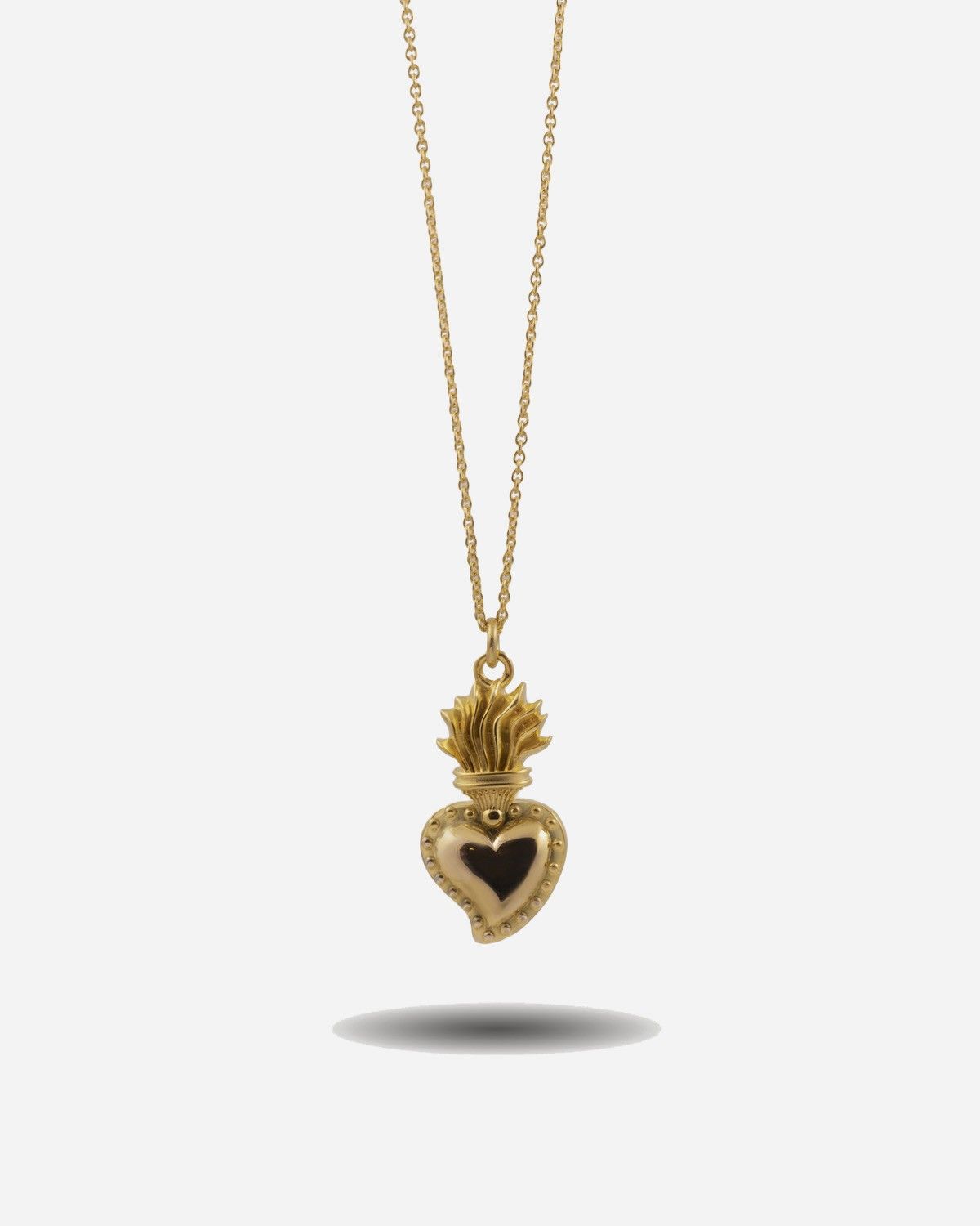 COLGANTE CORAZÓN EX-VOTO MEDIANO PLATEADO ORO