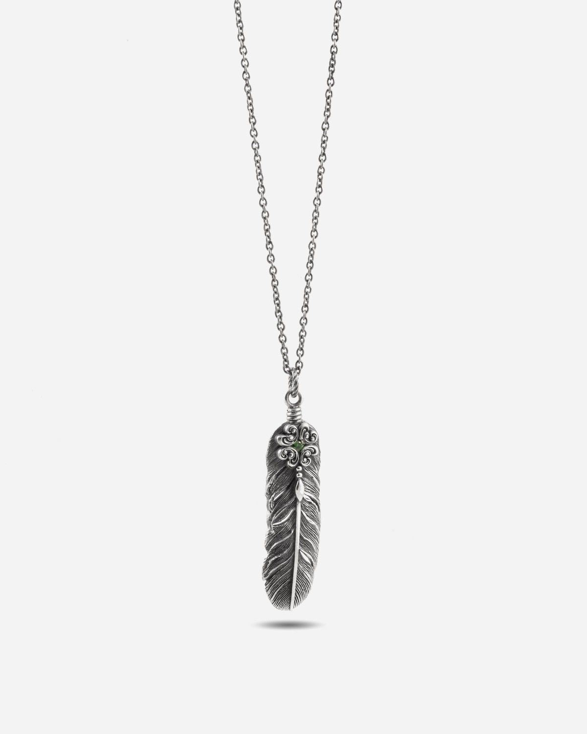 FEATHER FAMILIA PENDANT WITH STONE – Nove25