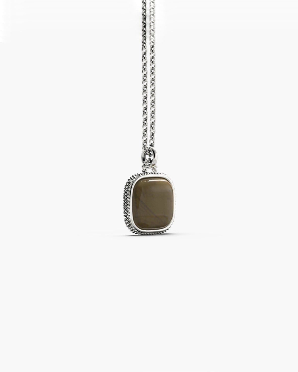 DOTTED SQUARE STONE PENDANT