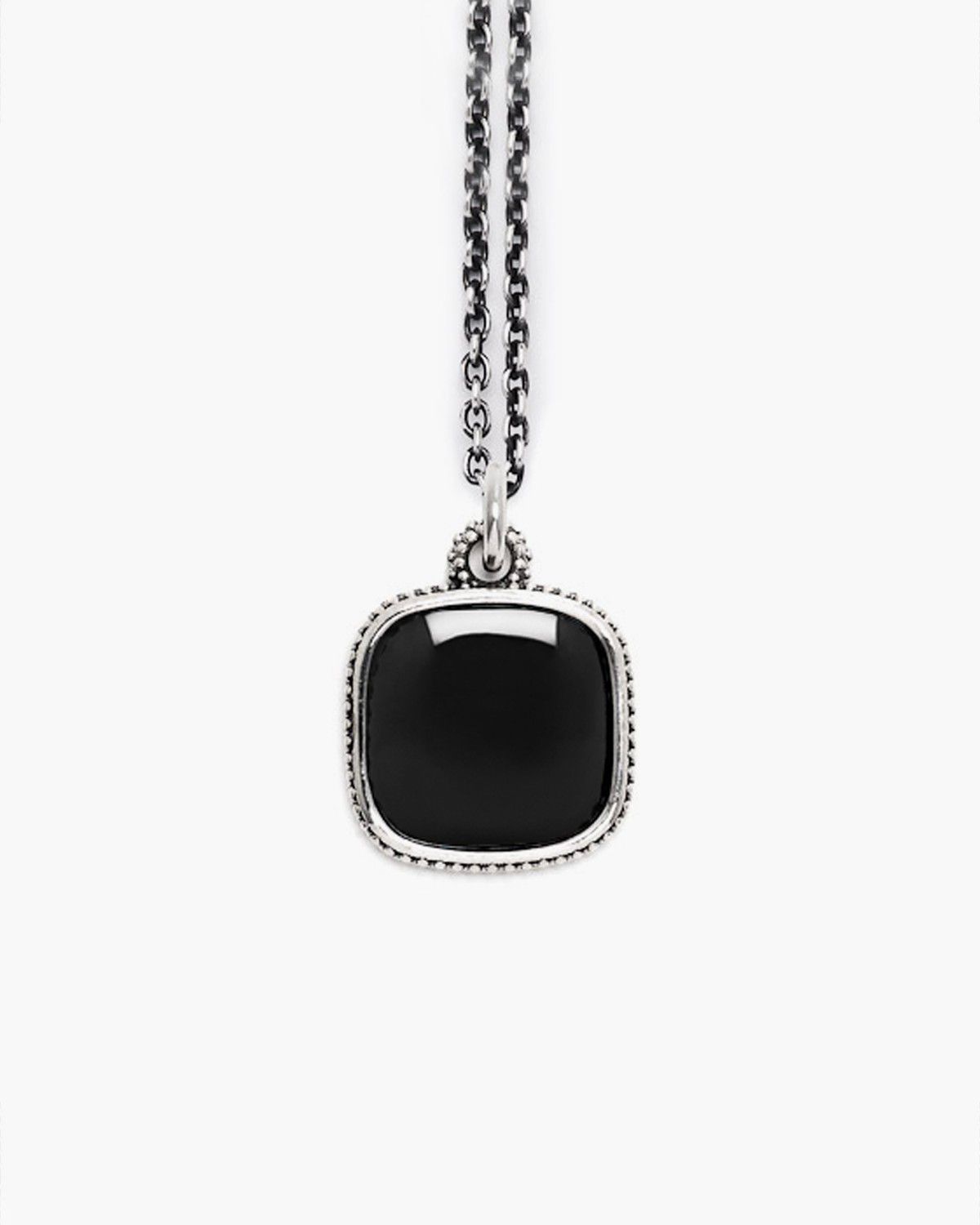 DOTTED SQUARE STONE PENDANT