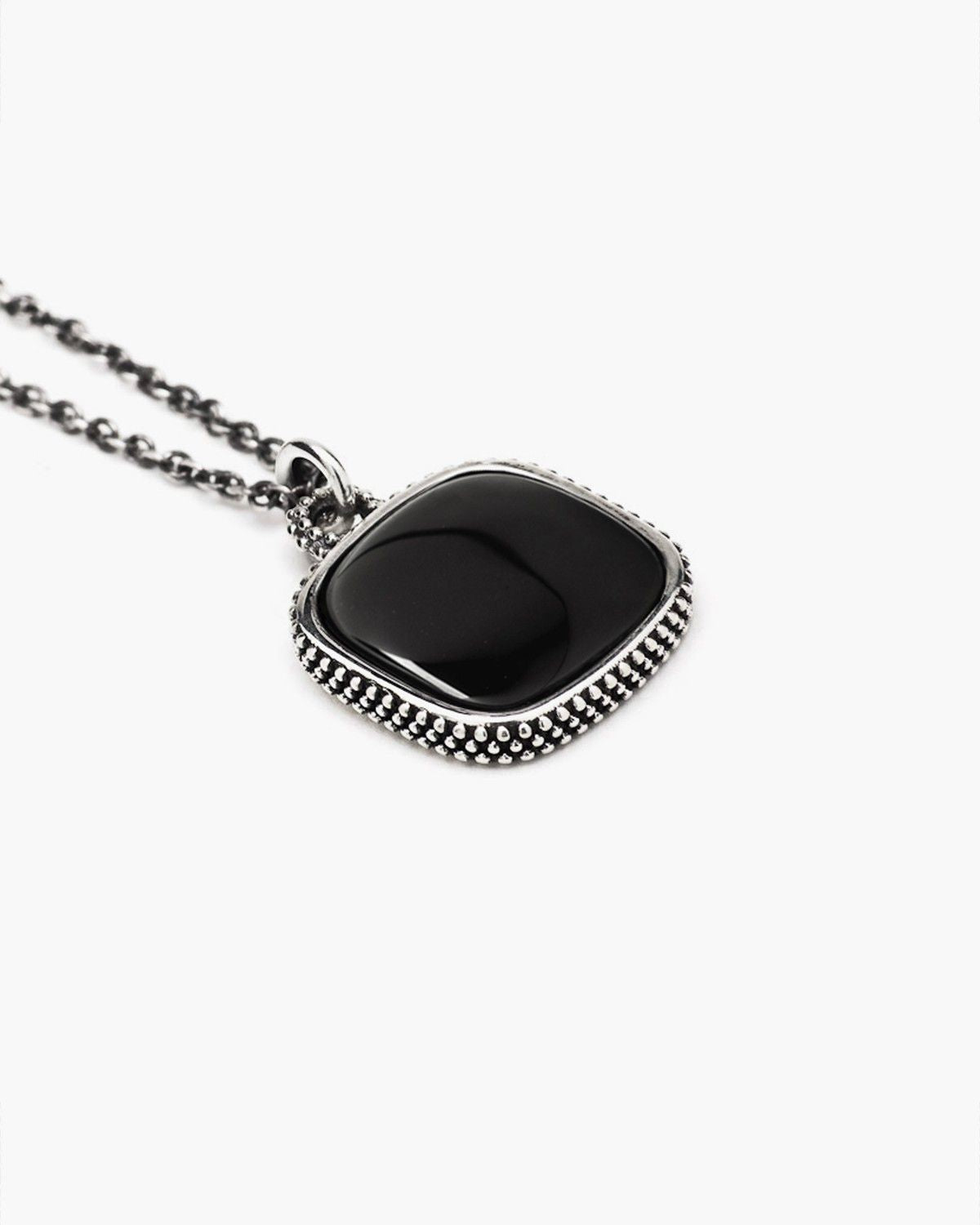 DOTTED SQUARE STONE PENDANT