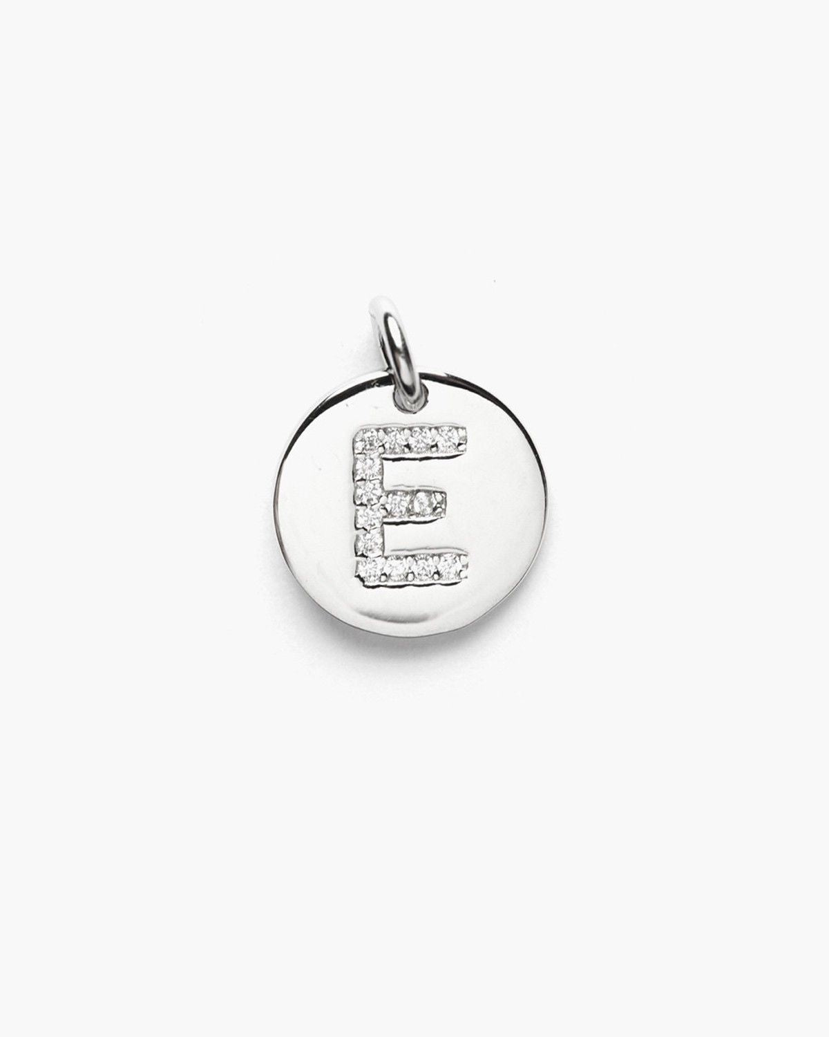PENDENTE PIASTRA LETTERA ZIRCONATA / RODIO BIANCO LUCIDO