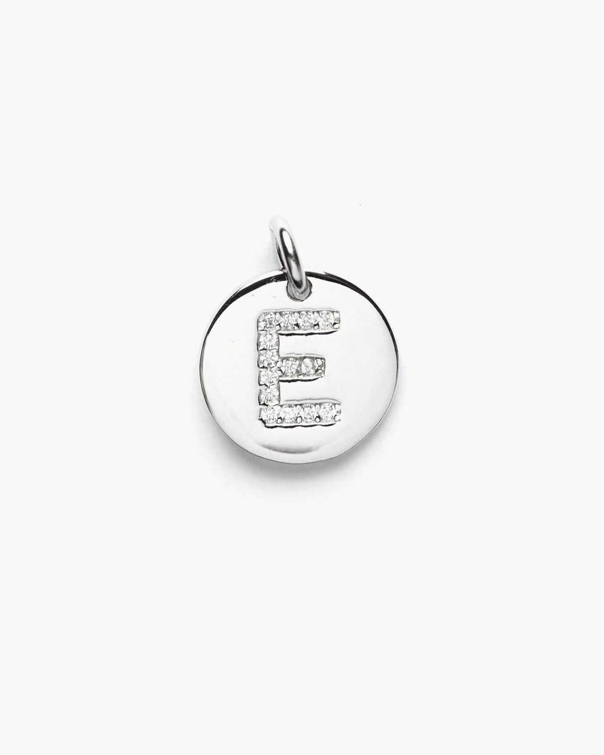 PENDENTE PIASTRA LETTERA ZIRCONATA / RODIO BIANCO LUCIDO
