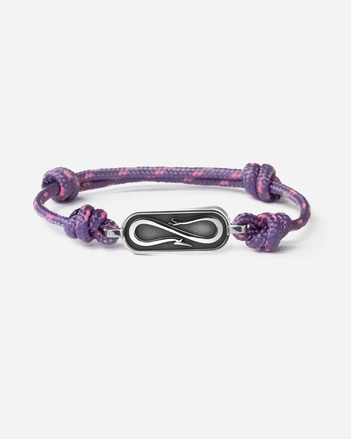 BRACCIALE IN CORDA VIOLA CON TARGA PROPAGANDA W/ NOVE25 IN ARGENTO