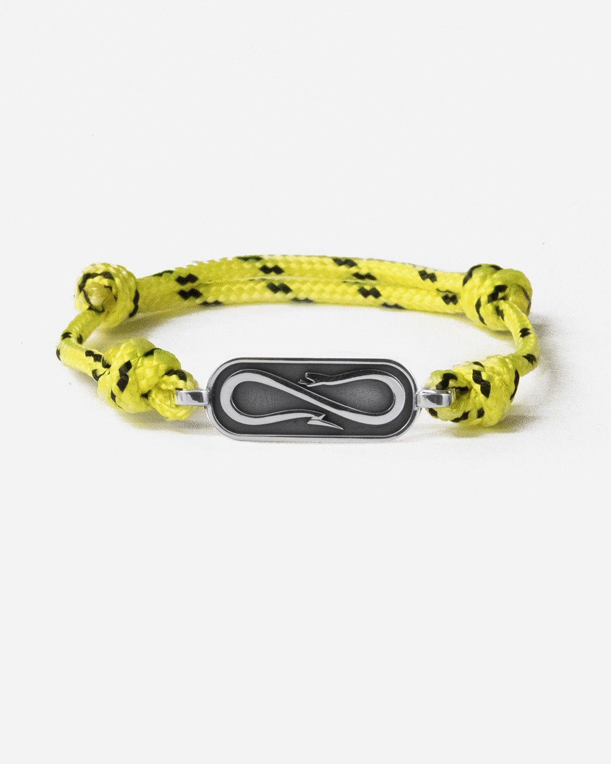 BRACCIALE IN CORDA GIALLA CON TARGA PROPAGANDA W/ NOVE25 IN ARGENTO