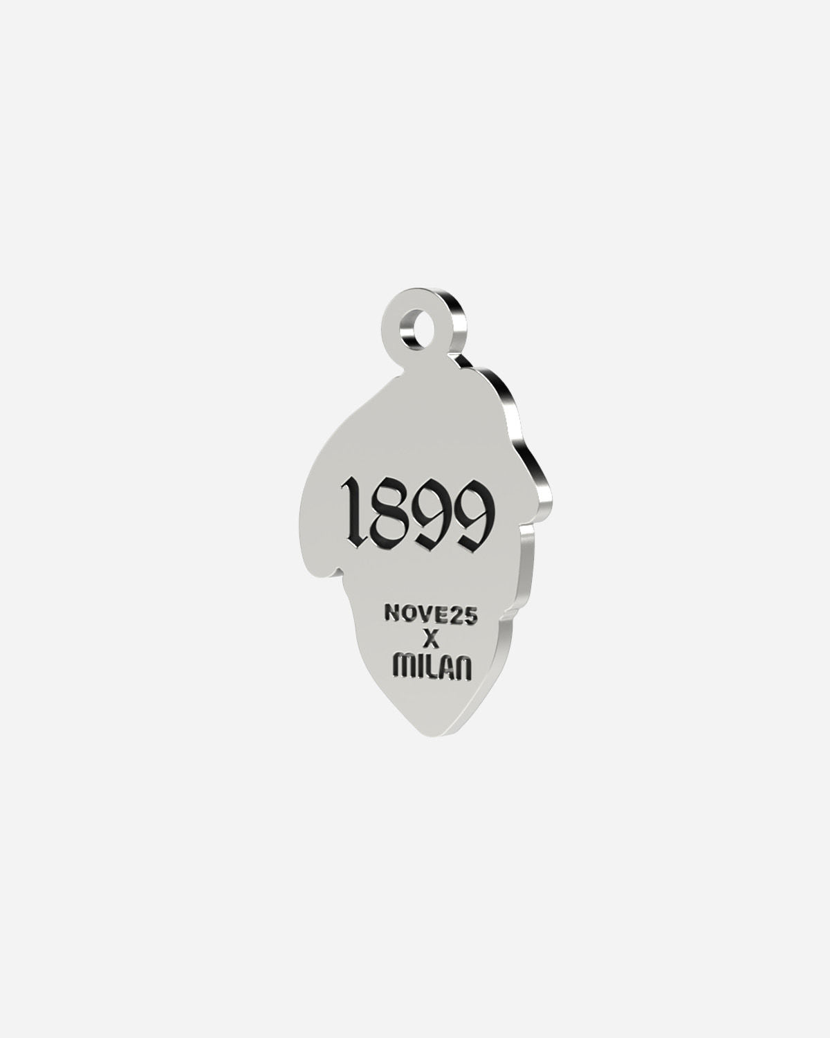 PENDENTIF AVEC DIABLE AC MILAN EN ARGENT PERSONNALISABLE